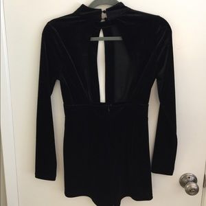 Cotton Candy LA black velvet Romper, Small, New